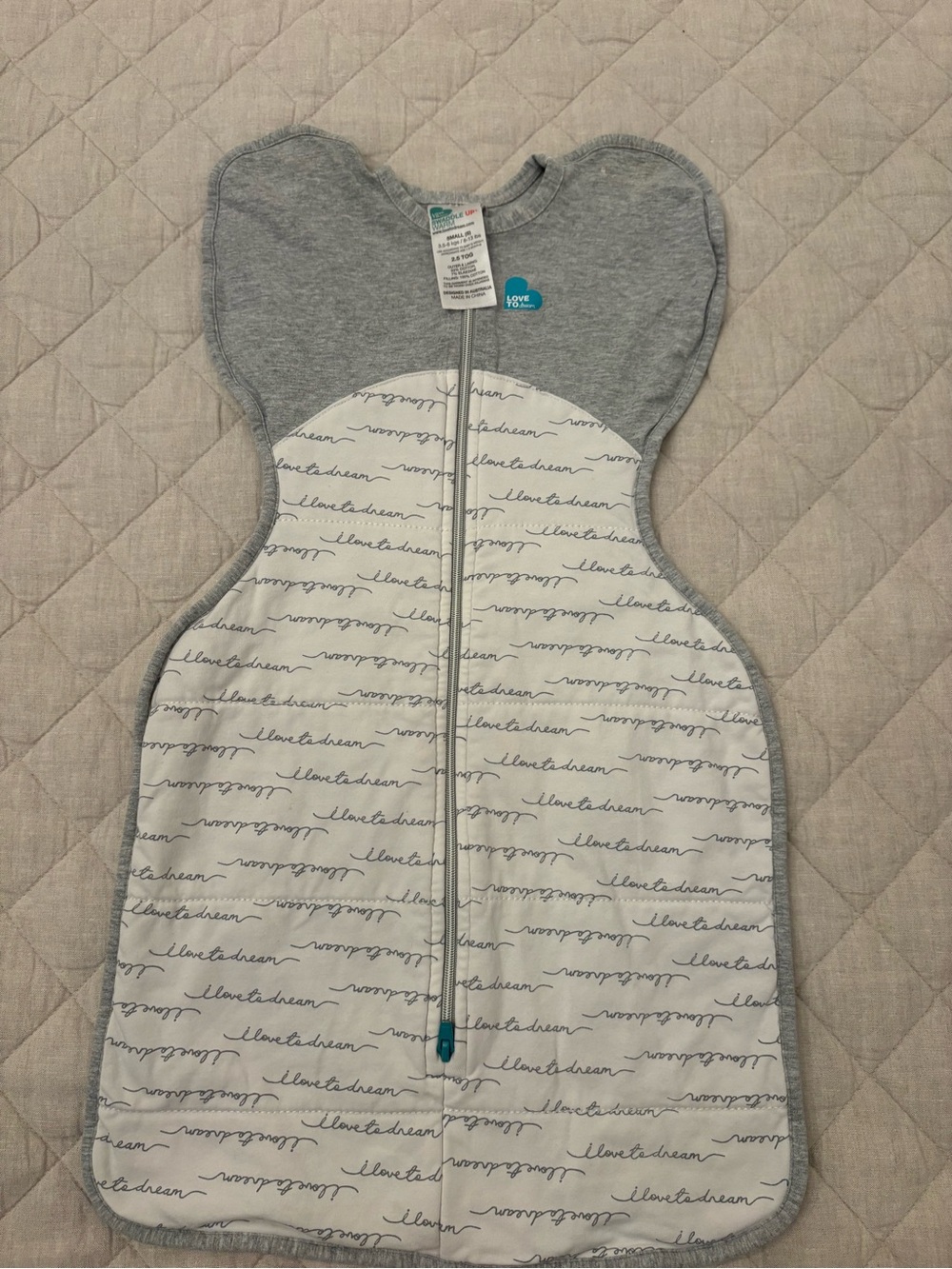 Love to Dream Grey & White SwaddleUp
